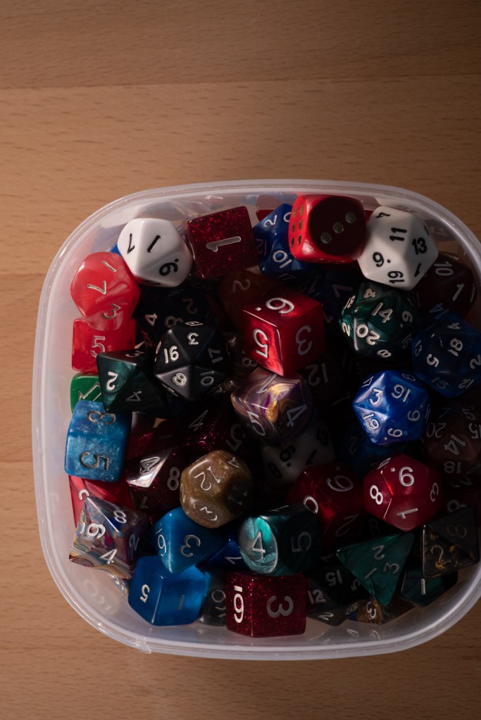 Underexposed box of dice.
