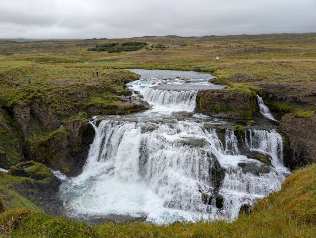A gorgeous waterfall that splits into several streams over three levels